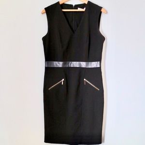 Calvin Klein Vegan Leather Belted Dress